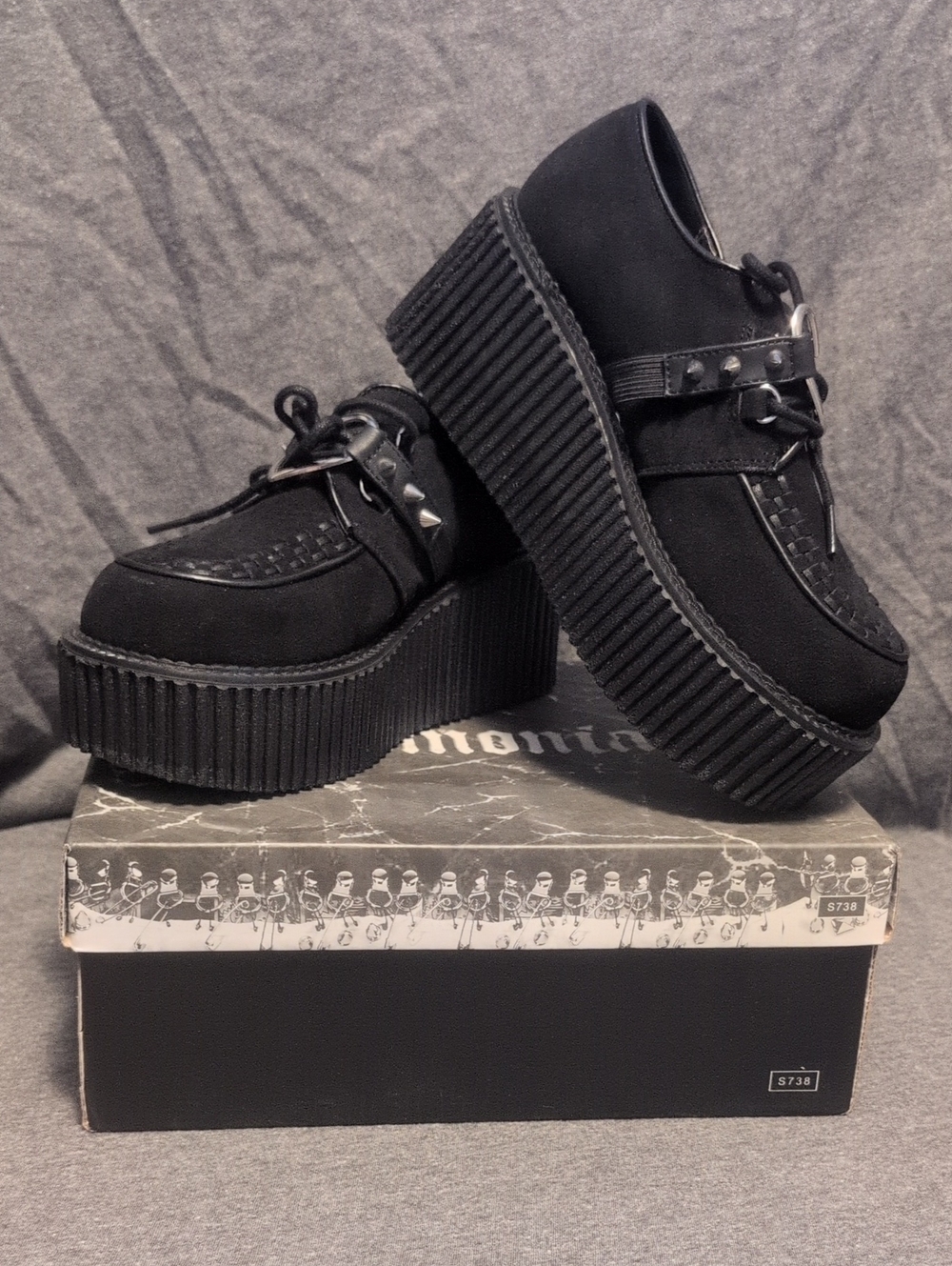 Demonia Black Creeper Platform Shoes